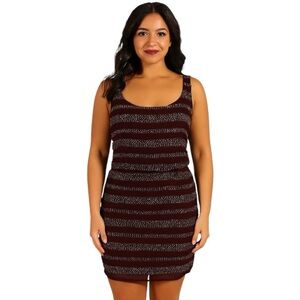 NWT 5/48 Small Burgundy Beaded Mini Dress Tank Cocktail Formal Prom Wedding